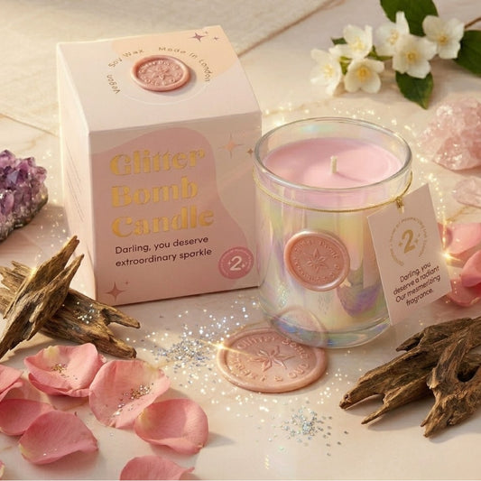Rose Galaxy | Glitter Bomb™ Luxury Valentine Gift Candle In Rose & Oud 280G