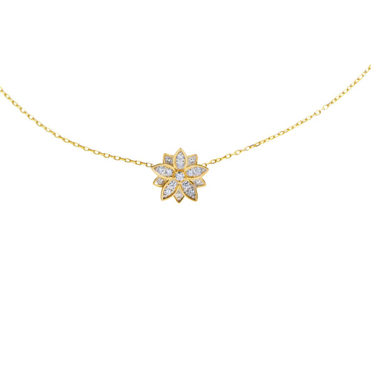 Eternal Bloom™ 14K Gold Diamond Flower Choker / Necklace