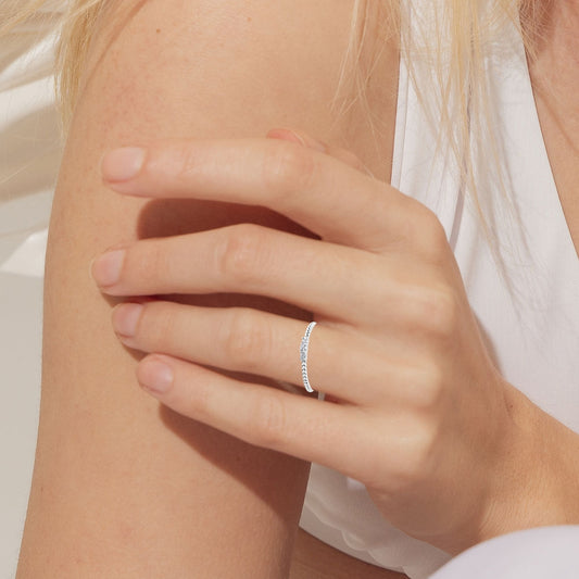 Illuminess™ Sterling Silver Trio Textured Stacking Ring