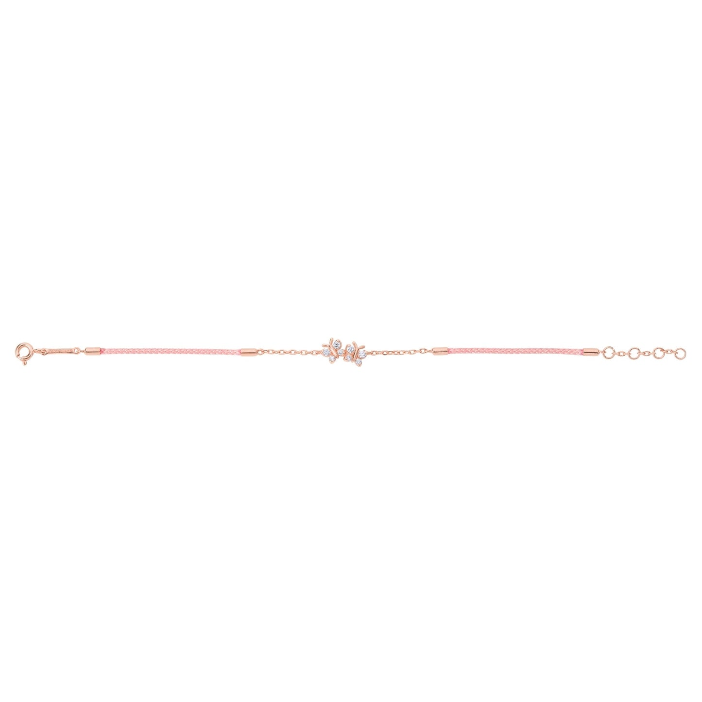 Enchanting Flutterfly™ Rose Gold Vermeil Silk Cord Butterfly Bracelet BLOOMTINE | Earth Angel HQ