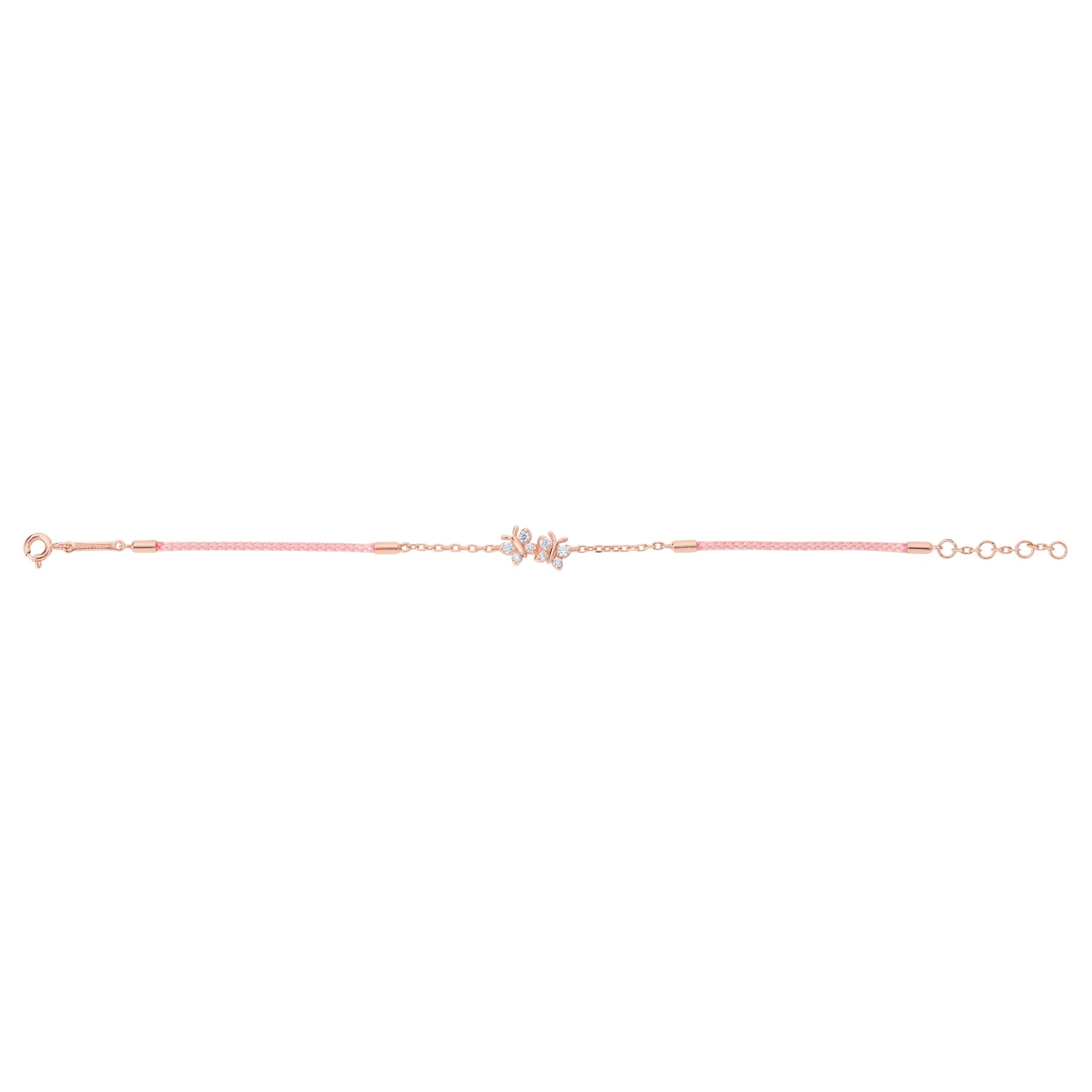 Enchanting Flutterfly™ Rose Gold Vermeil Silk Cord Butterfly Bracelet BLOOMTINE | Earth Angel HQ
