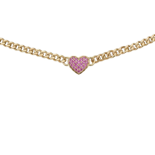BLOOMTINE Pink Diamond 18K Gold Necklace