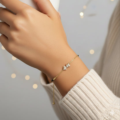 Enchanting Flutterfly™ Gold Vermeil Black Silk Cord Butterfly Bracelet