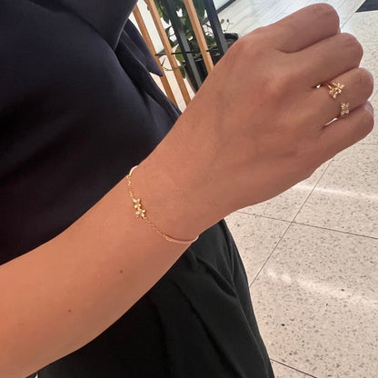 Enchanting Flutterfly™ Gold Vermeil Black Silk Cord Butterfly Bracelet