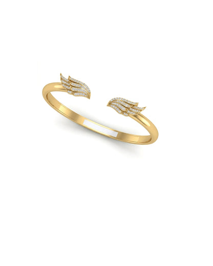 Angel Wing Premium Gold Vermeil Bangle | Chunky Version BLOOMTINE | Earth Angel HQ