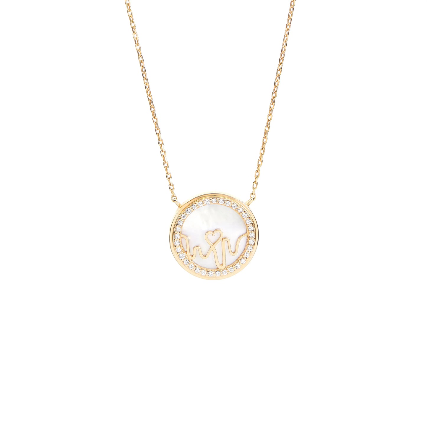 Loves Frequency™ 18K Mother of Pearl Diamond Pendant image 2