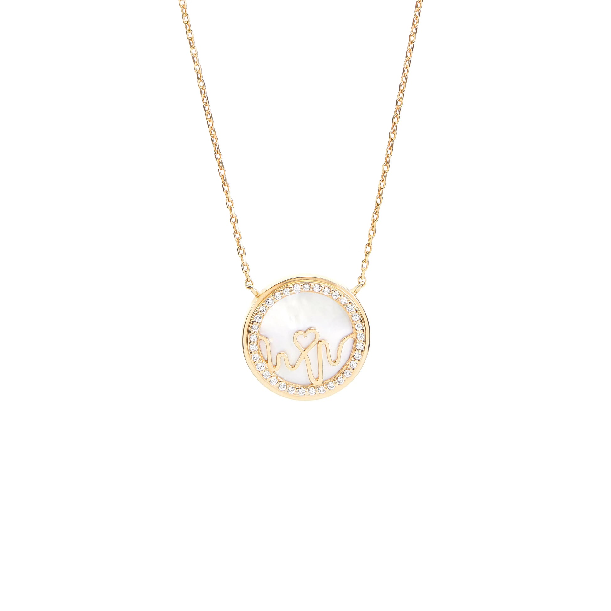Loves Frequency™ 18K Mother of Pearl Diamond Pendant image 2