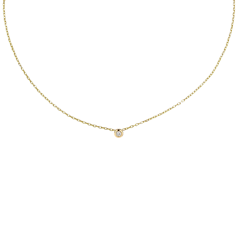 Illuminess™ Gold Vermeil 'Light Inside Her' Single Moissanite Stone Choker Necklace