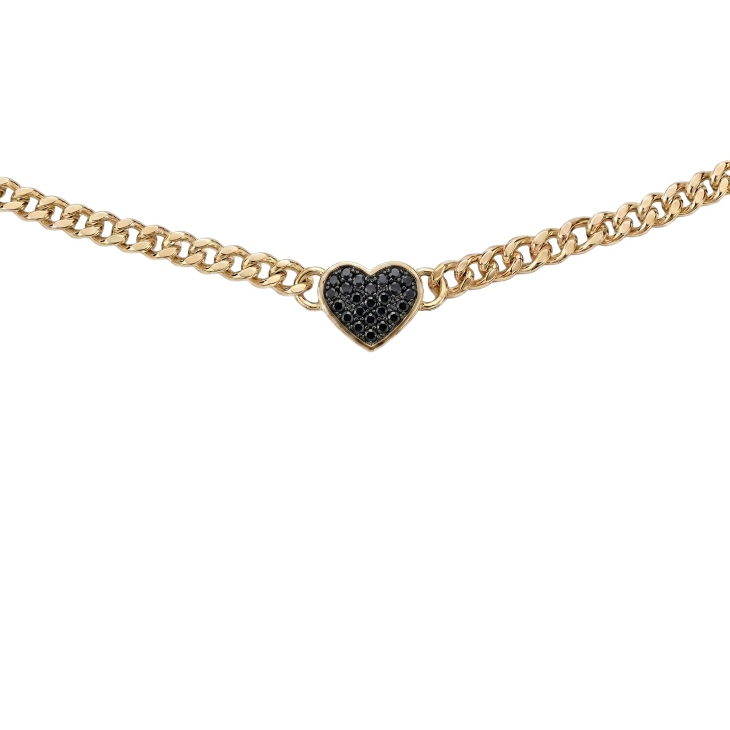 Loves Frequency™ 18K Gold Black Diamond Heart Choker Necklace BLOOMTINE | Earth Angel HQ