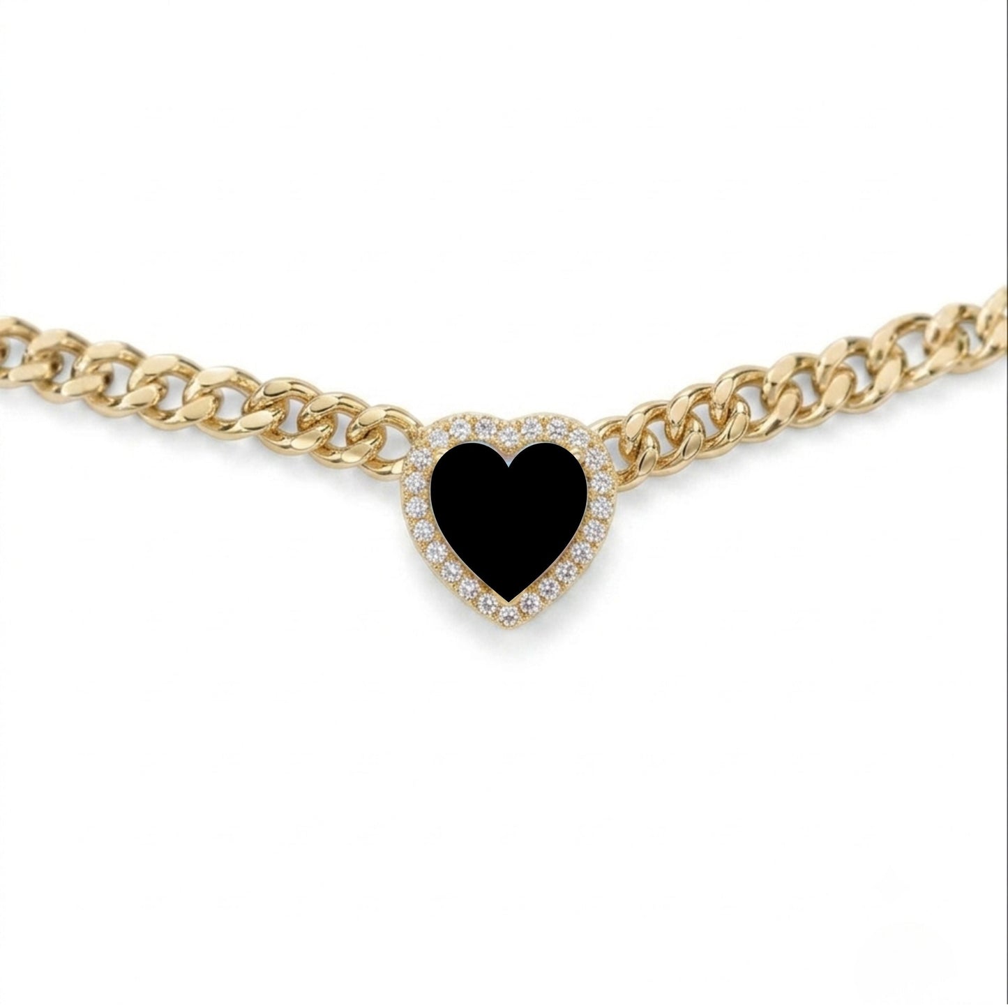 Loves Frequency™ Gold Heart Necklace with Black Onyx BLOOMTINE | Earth Angel HQ