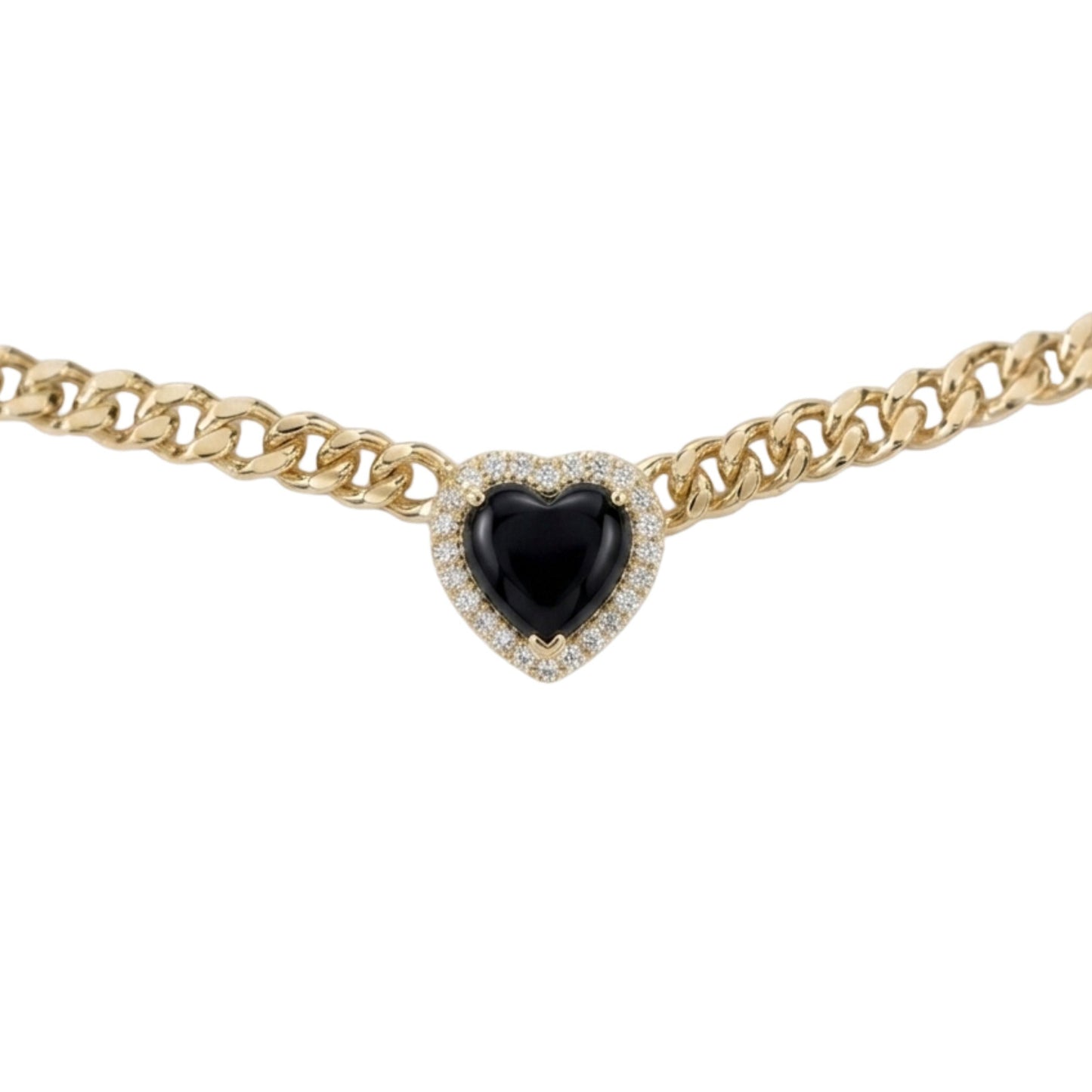 Loves Frequency™ Gold Heart Necklace with Black Onyx BLOOMTINE | Earth Angel HQ