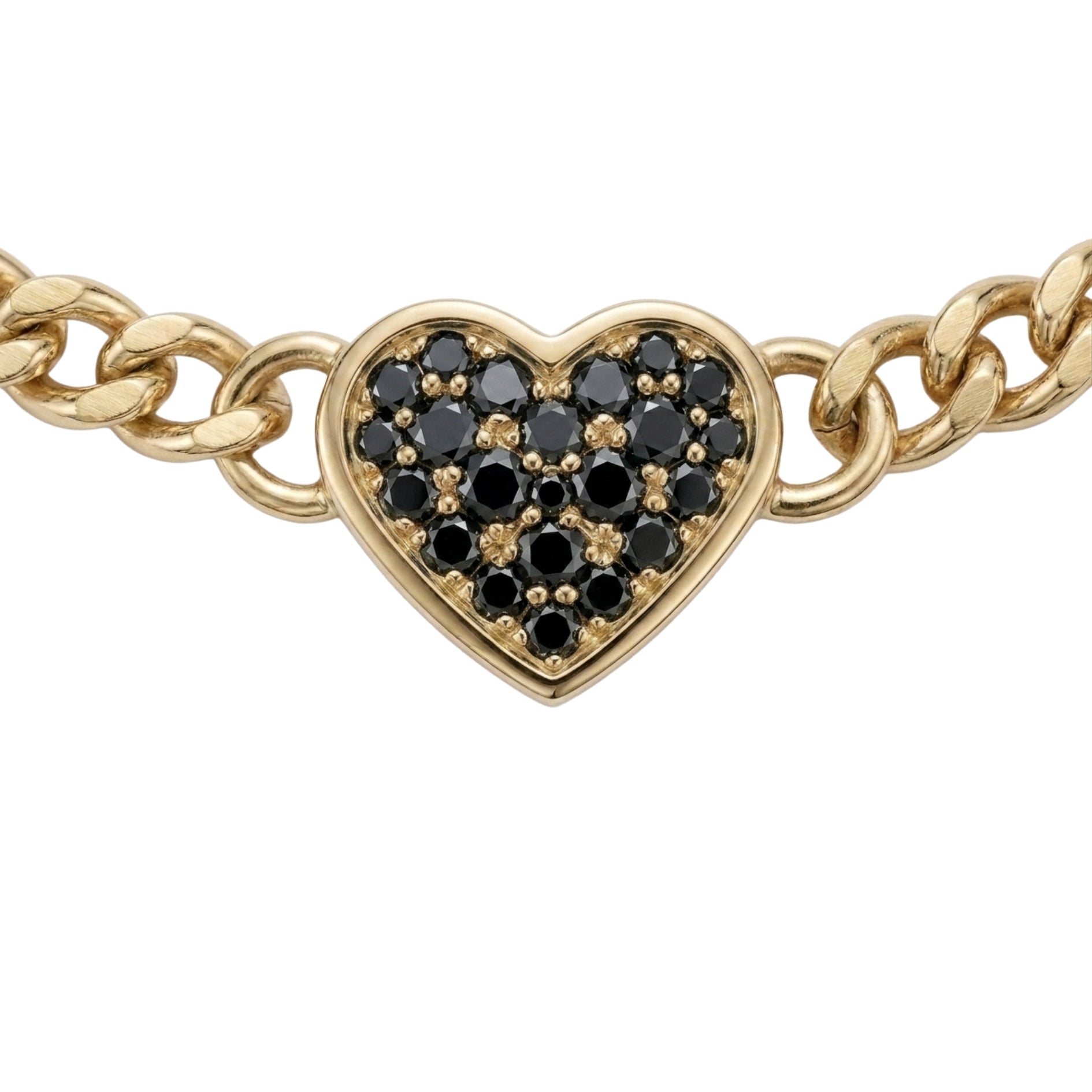 Loves Frequency™ 18K Gold Black Diamond Heart Choker Necklace BLOOMTINE | Earth Angel HQ