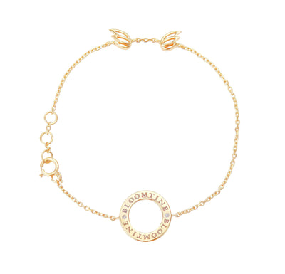 Mini Halo Wings™ Diamond Gold Vermeil Angel Bracelet image 0