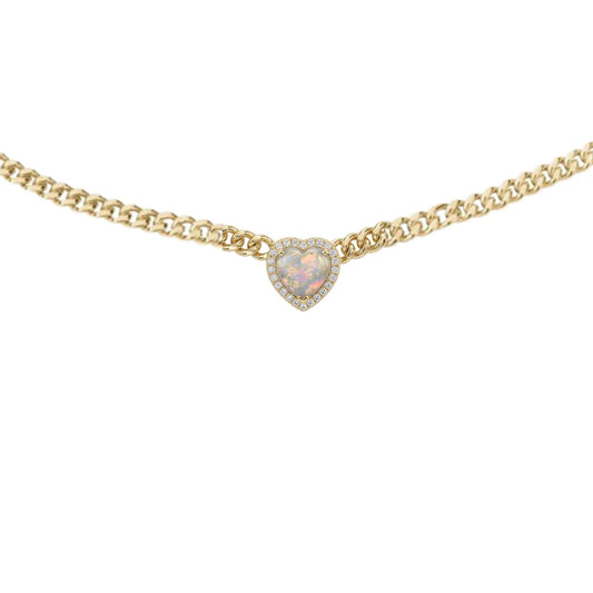Opal Multi Coloured Heart Choker