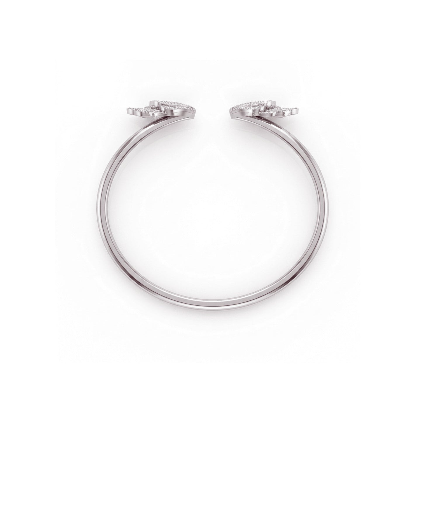 silver angel wing bangle with chunky bangle. Solid sterling silver. 