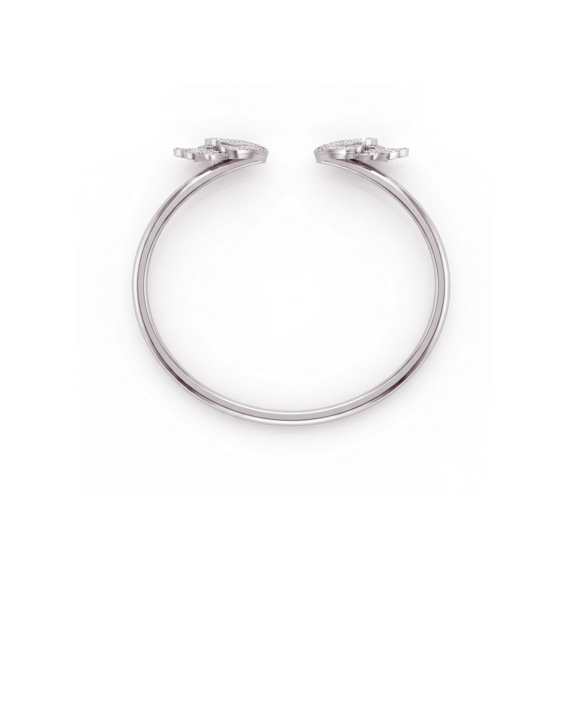 silver angel wing bangle with chunky bangle. Solid sterling silver. 