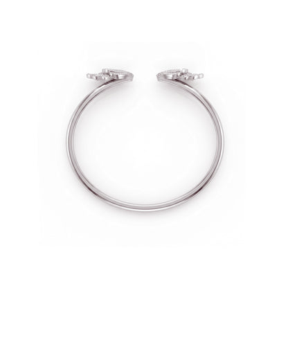 silver angel wing bangle with chunky bangle. Solid sterling silver. 