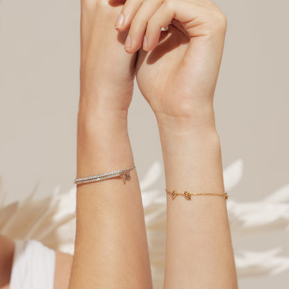 Mini Halo Wings™ Diamond Gold Vermeil Angel Bracelet image 1