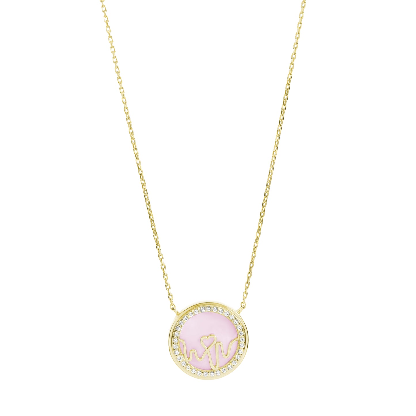 Loves Frequency™ Gold Vermeil Heartbeat Locket With Multiple Gemstones image 4. The BLOOMTINE Loves Frequency™ Gold Vermeil Heartbeat Locket featuring an interchangeable 3-in-1 gemstone set. Includes Rose Quartz, Black Onyx, and Mother of Pearl stones to shift your jewelry’s frequency, handcrafted in 18k gold over sterling silver as a talisman for love and protection