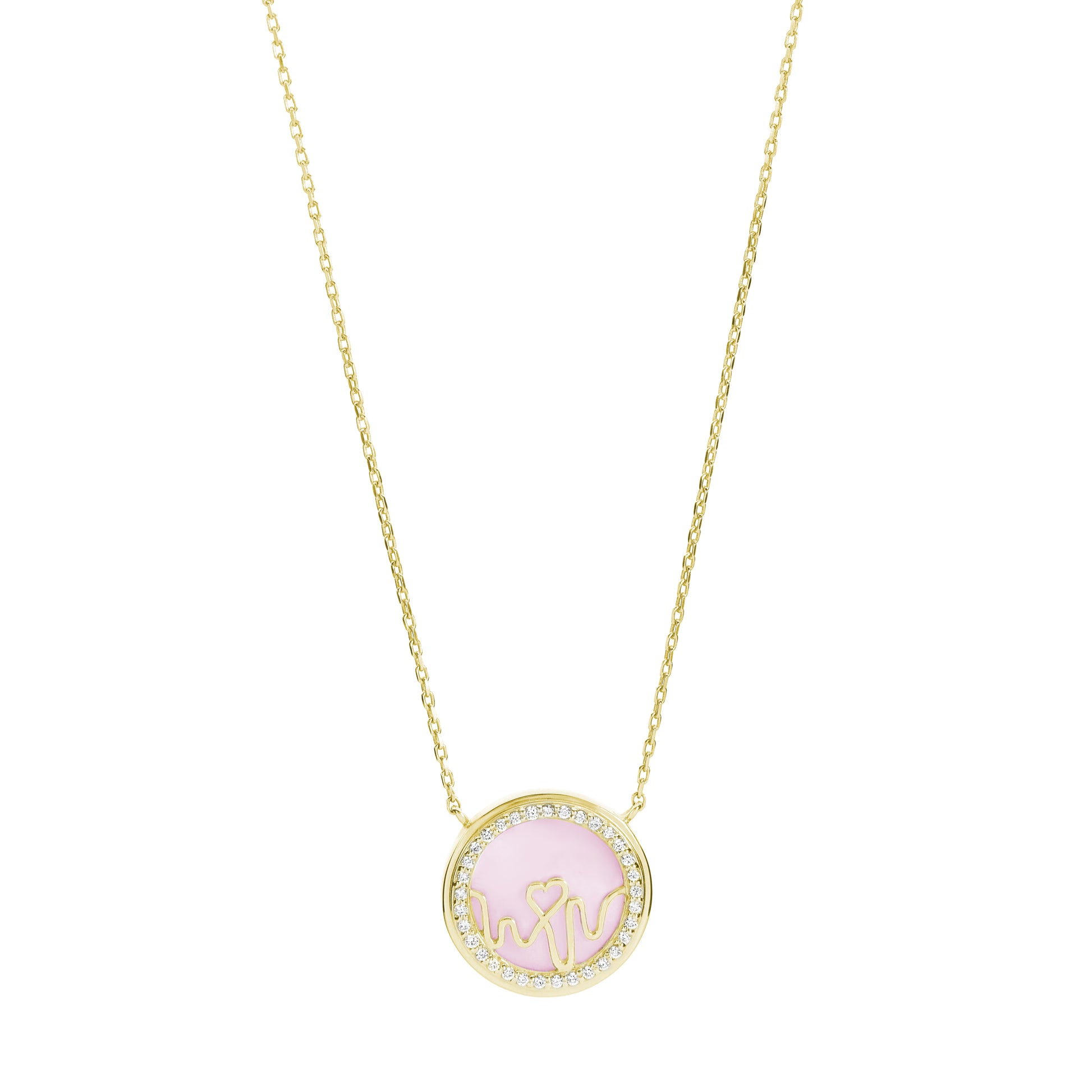 Loves Frequency™ Gold Vermeil Heartbeat Locket With Multiple Gemstones image 4. The BLOOMTINE Loves Frequency™ Gold Vermeil Heartbeat Locket featuring an interchangeable 3-in-1 gemstone set. Includes Rose Quartz, Black Onyx, and Mother of Pearl stones to shift your jewelry’s frequency, handcrafted in 18k gold over sterling silver as a talisman for love and protection