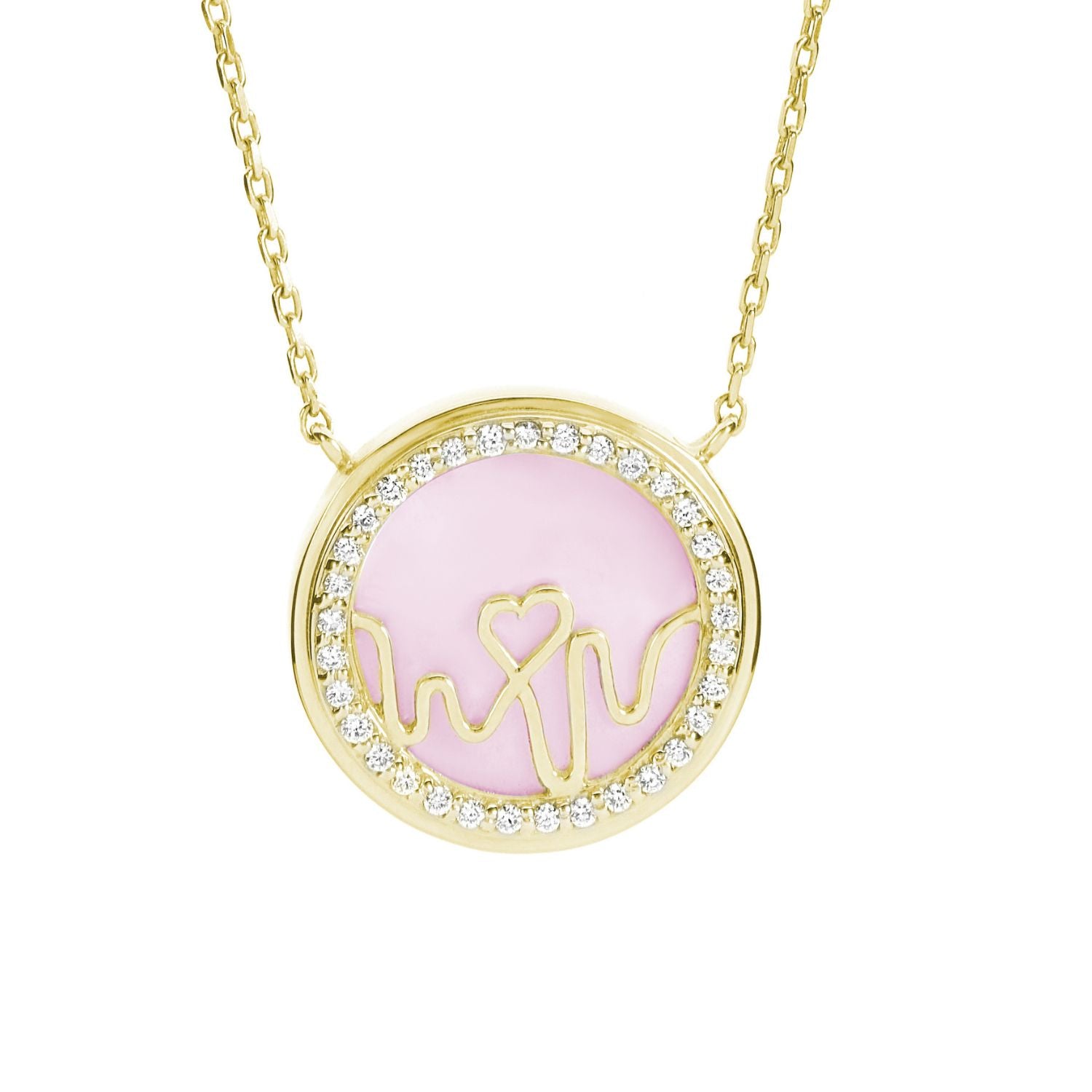 The BLOOMTINE Loves Frequency™ 18k Gold Vermeil Heartbeat Locket. This innovative 3-in-1 set features interchangeable genuine Black Onyx, Rose Quartz, and Mother of Pearl gemstones, allowing the wearer to switch stones to match their intention and frequency