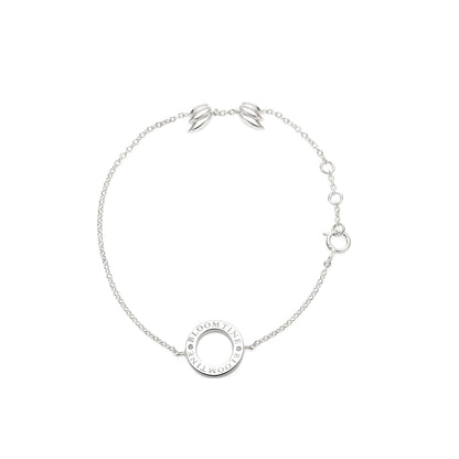 BLOOMTINE sterling silver Mini Halo Wings™ bracelet. Hand-set with brilliant lab-grown diamonds and finished with premium white rhodium for a mesmerizing, diamond-like glow that lasts. White background