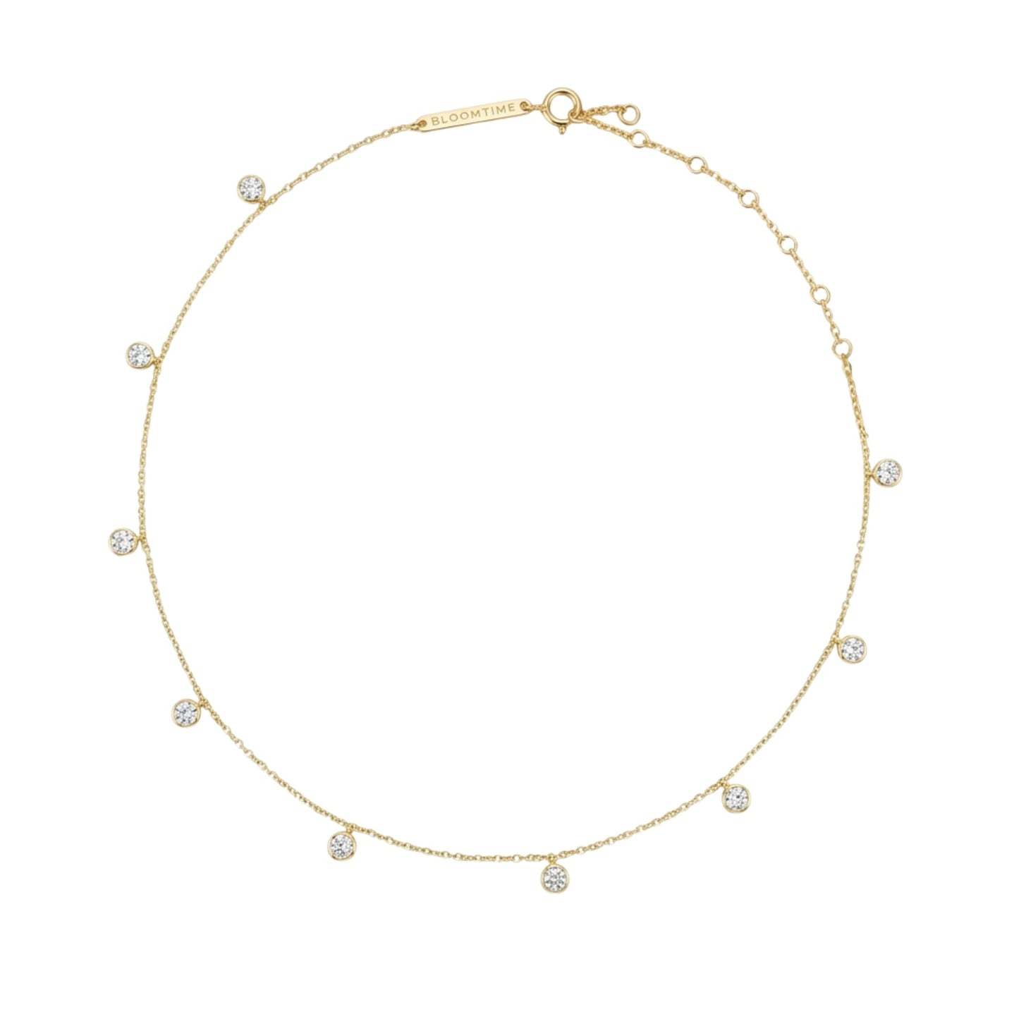 Illuminess™ 18K Solid Gold Diamond Anklet | Droplet Anklet BLOOMTINE | Earth Angel HQ