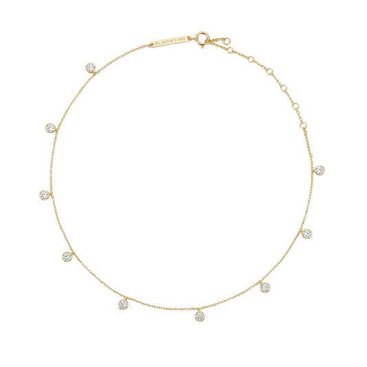 Illuminess™ 18K Solid Gold Diamond Anklet | Droplet Anklet BLOOMTINE | Earth Angel HQ
