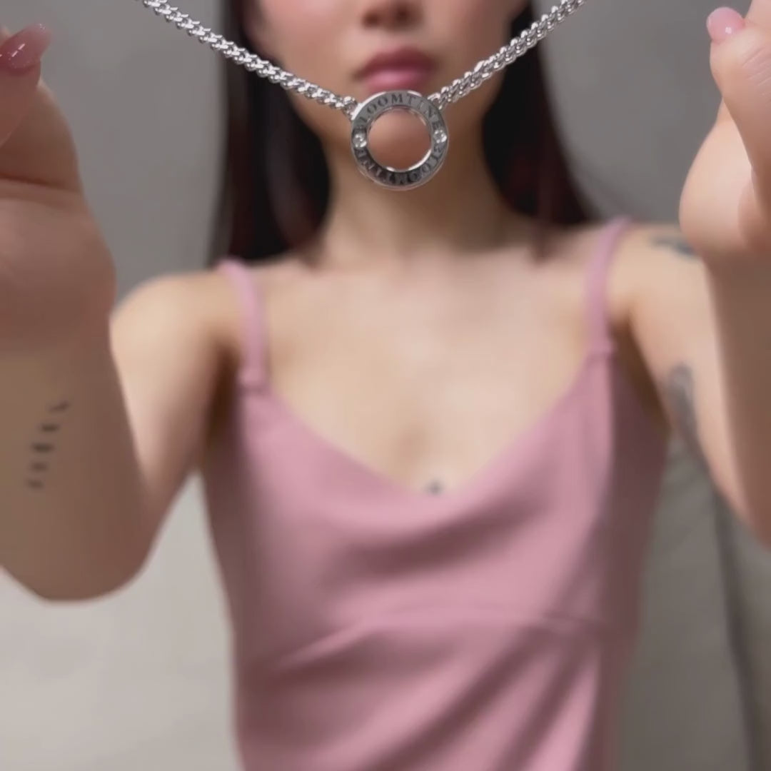 A lifestyle-video-showcase of the Mini-Halo-Wings-sterling-silver-diamond-angel-choker. The-video-features a-model-wearing the-dainty-925-silver-neck-piece, demonstrating how the-brilliant-cut-diamonds sparkle-with-movement. The-angel-wing-motif is centered on a-delicate-choker-chain, highlighting its-perfect-fit and elegant-drape. This-video-clip emphasizes the-ethereal-beauty and luxury-craftsmanship of the-Bloomtine-Mini-Halo-Wings-collection, ideal-for-sentimental-gifting or bridal-wear.
